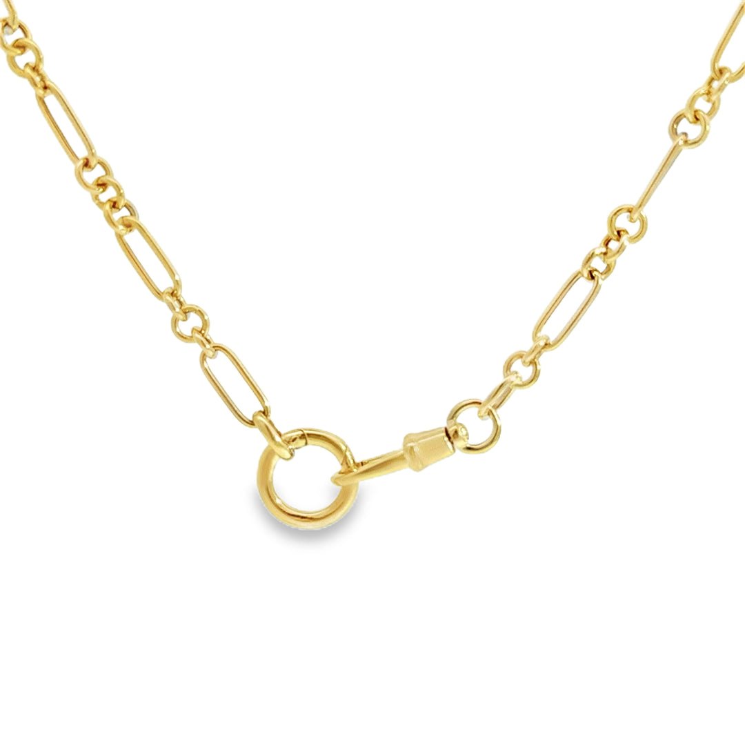 14K Yellow Gold Fancy Link Chain Necklace