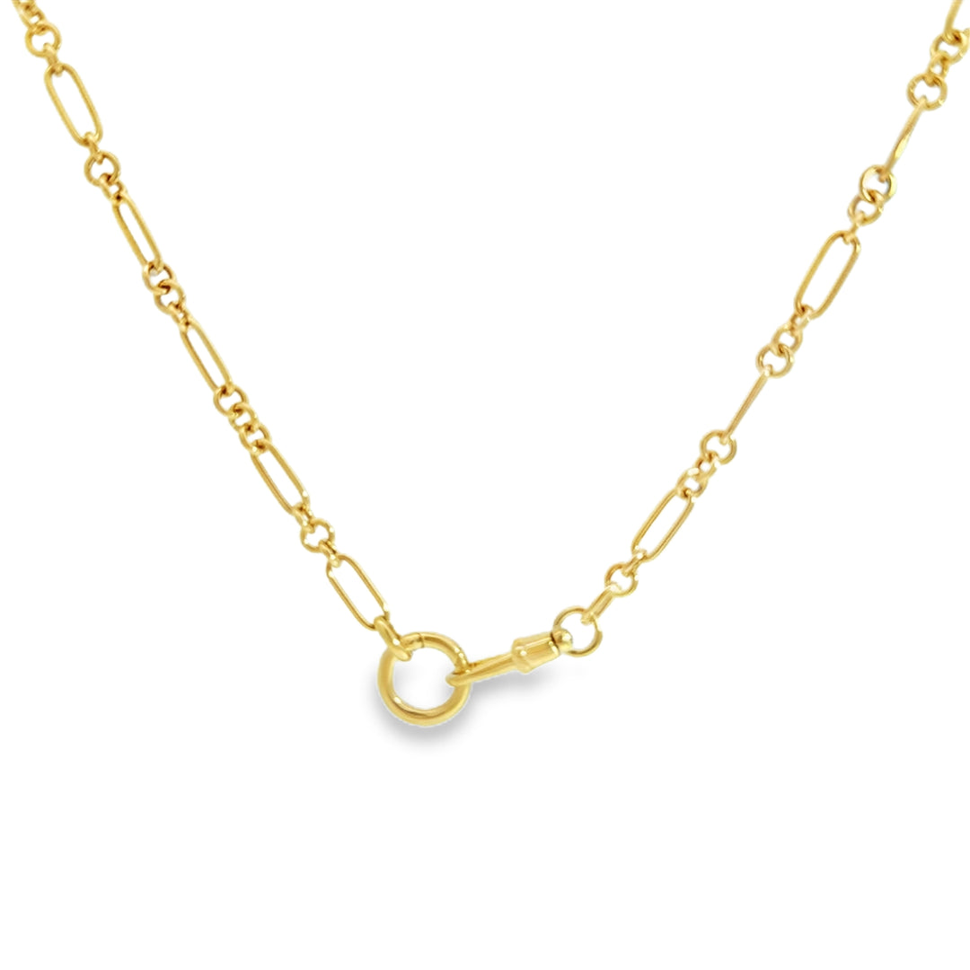 14K Yellow Gold Fancy Link Chain Necklace
