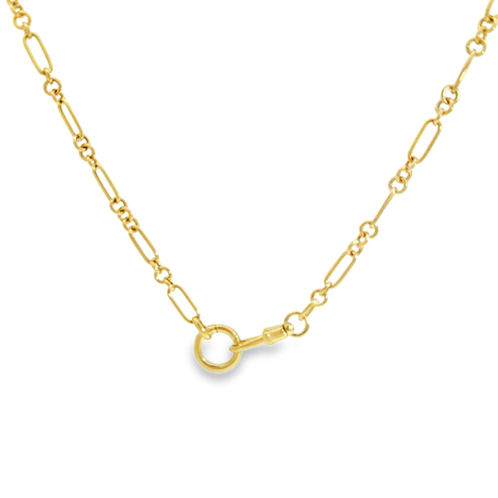 14K Yellow Gold Fancy Link Chain Necklace