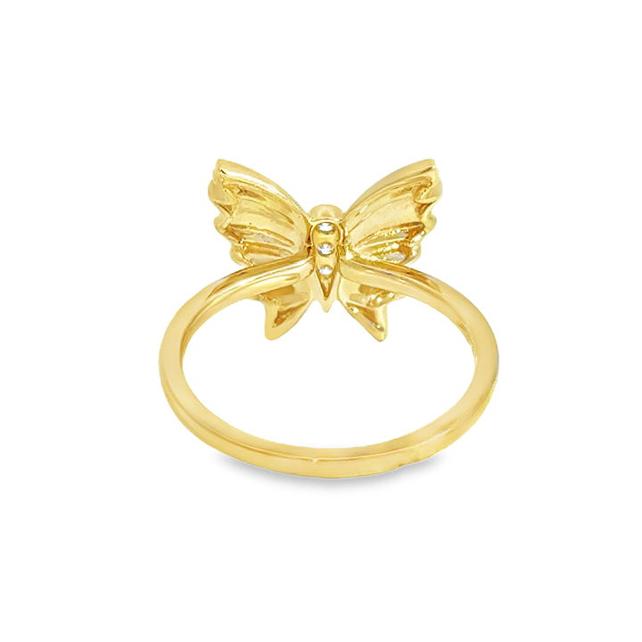 0.04 CTW Diamond 18K Yellow Gold Butterfly Ring