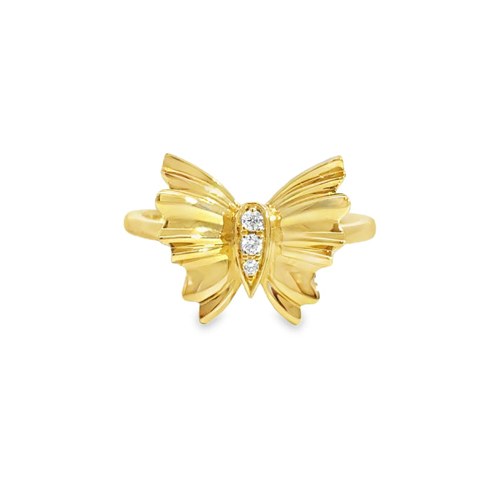 0.04 CTW Diamond 18K Yellow Gold Butterfly Ring