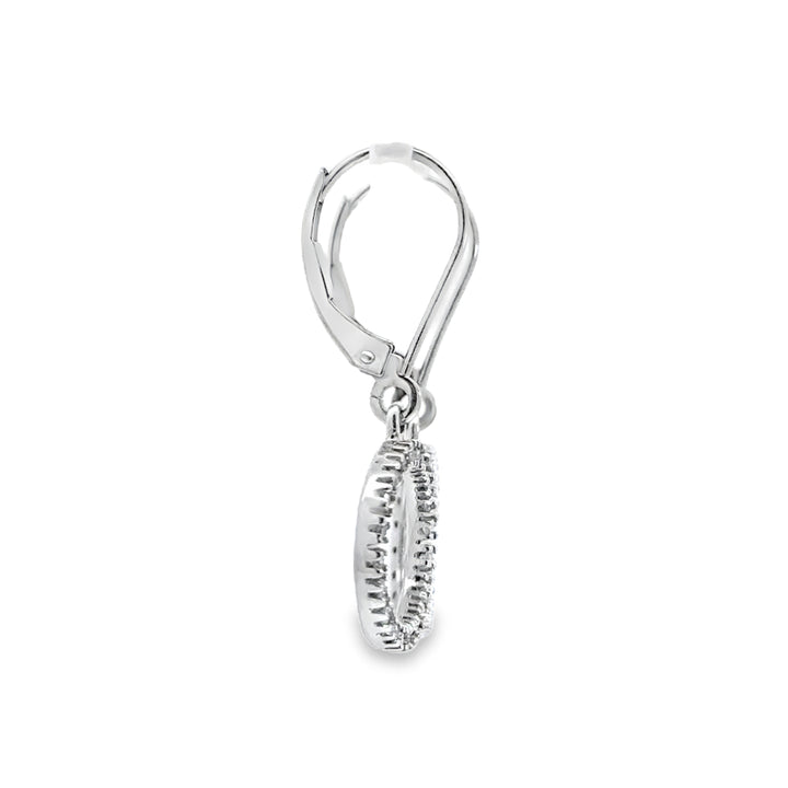0.40 CTW Diamond Circle Drop Earrings 10K White Gold