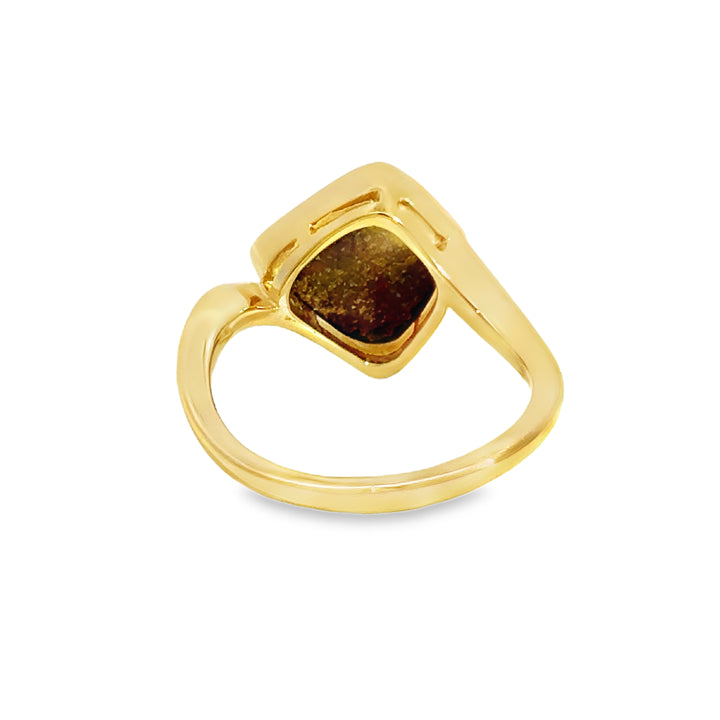 2.46CT Boulder Opal Ring in 14K Yellow Gold