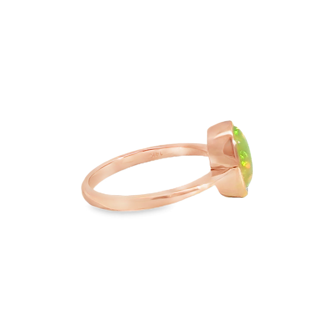 1.04CT Opal Ring in 14K Rose Gold