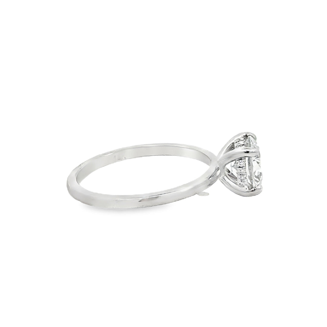 1.44CT Round Brilliant Diamond Engagement Ring (GIA Certified) in 18K White Gold