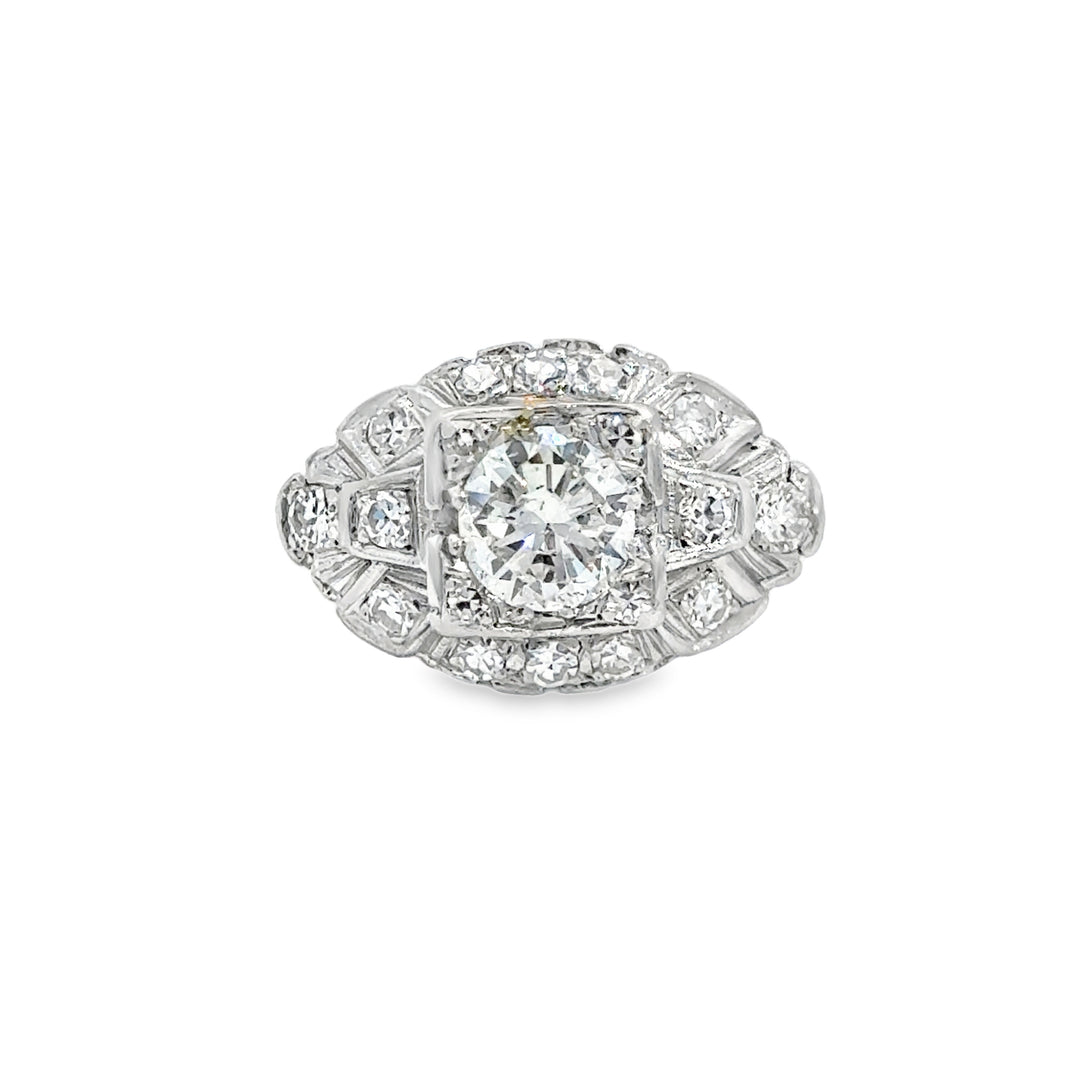 Vintage Diamond Ring in Platinum – 1.00CT Center