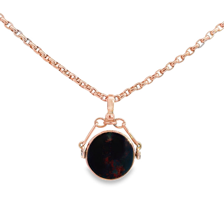 Vintage 14K Rose Gold Fob Pendant Necklace