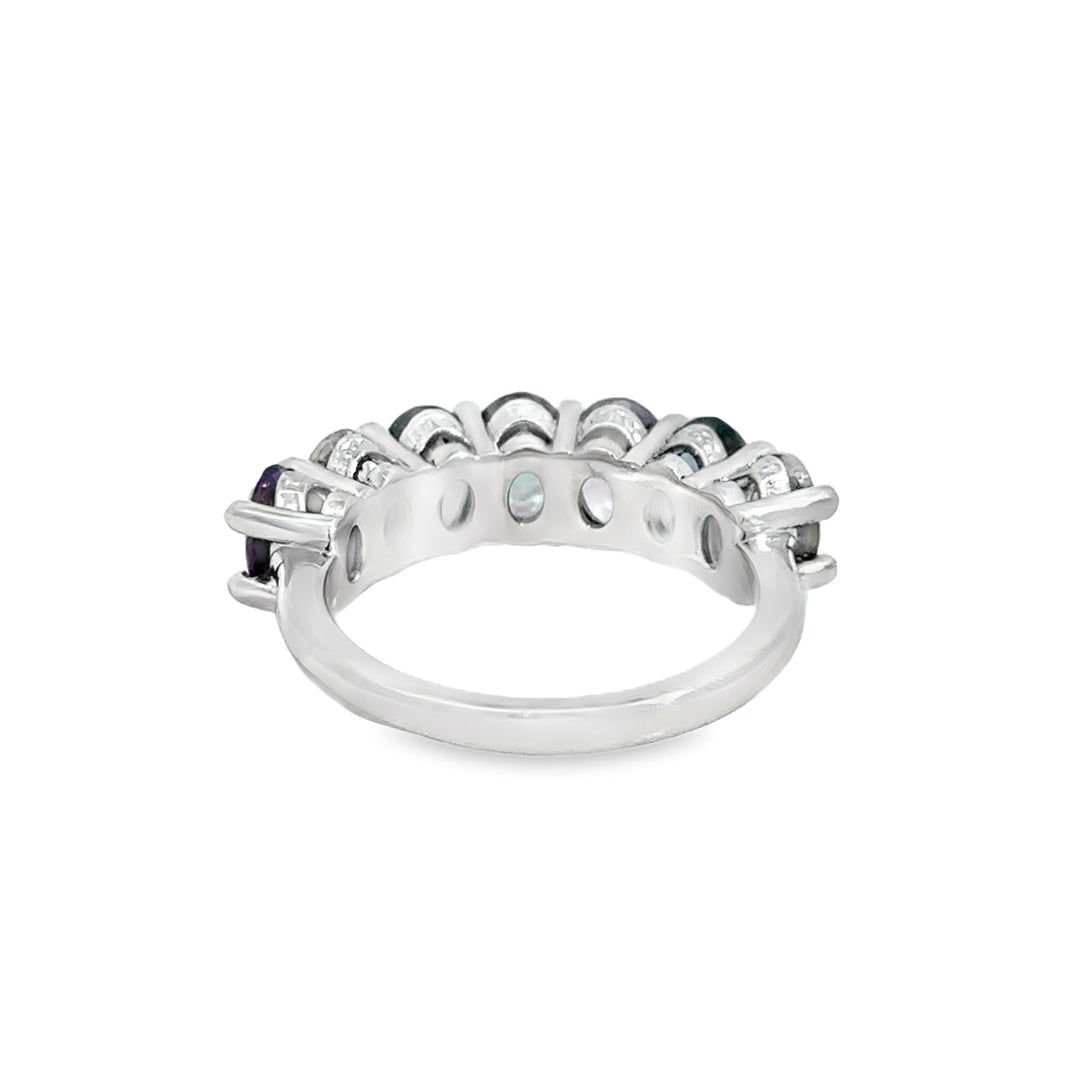 14K White Gold Multi-Color Sapphire Ring