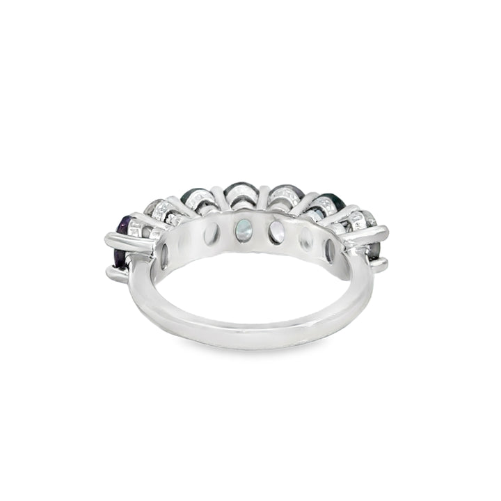 14K White Gold Multi-Color Sapphire Ring