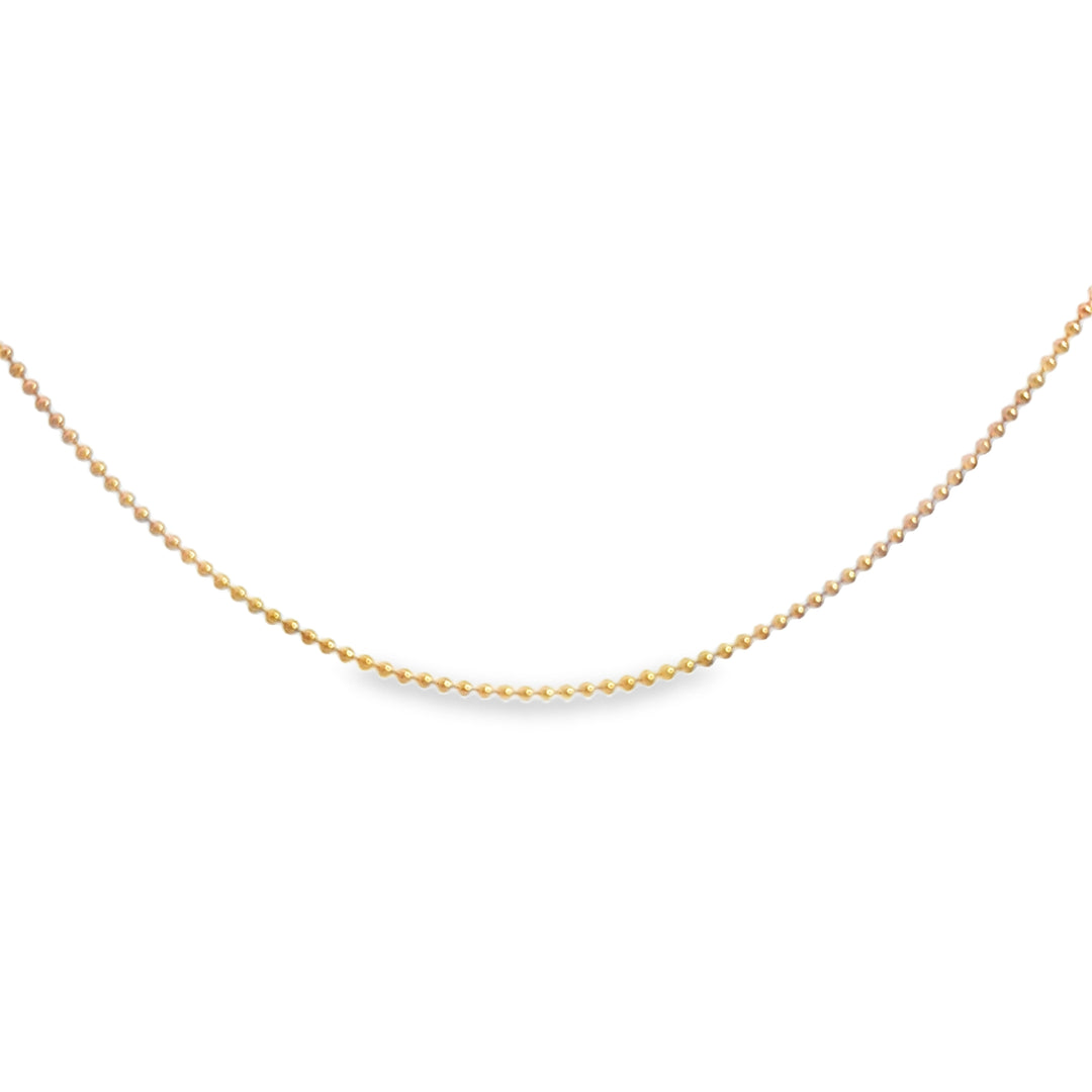 14K Rose Gold Bead Chain Necklace
