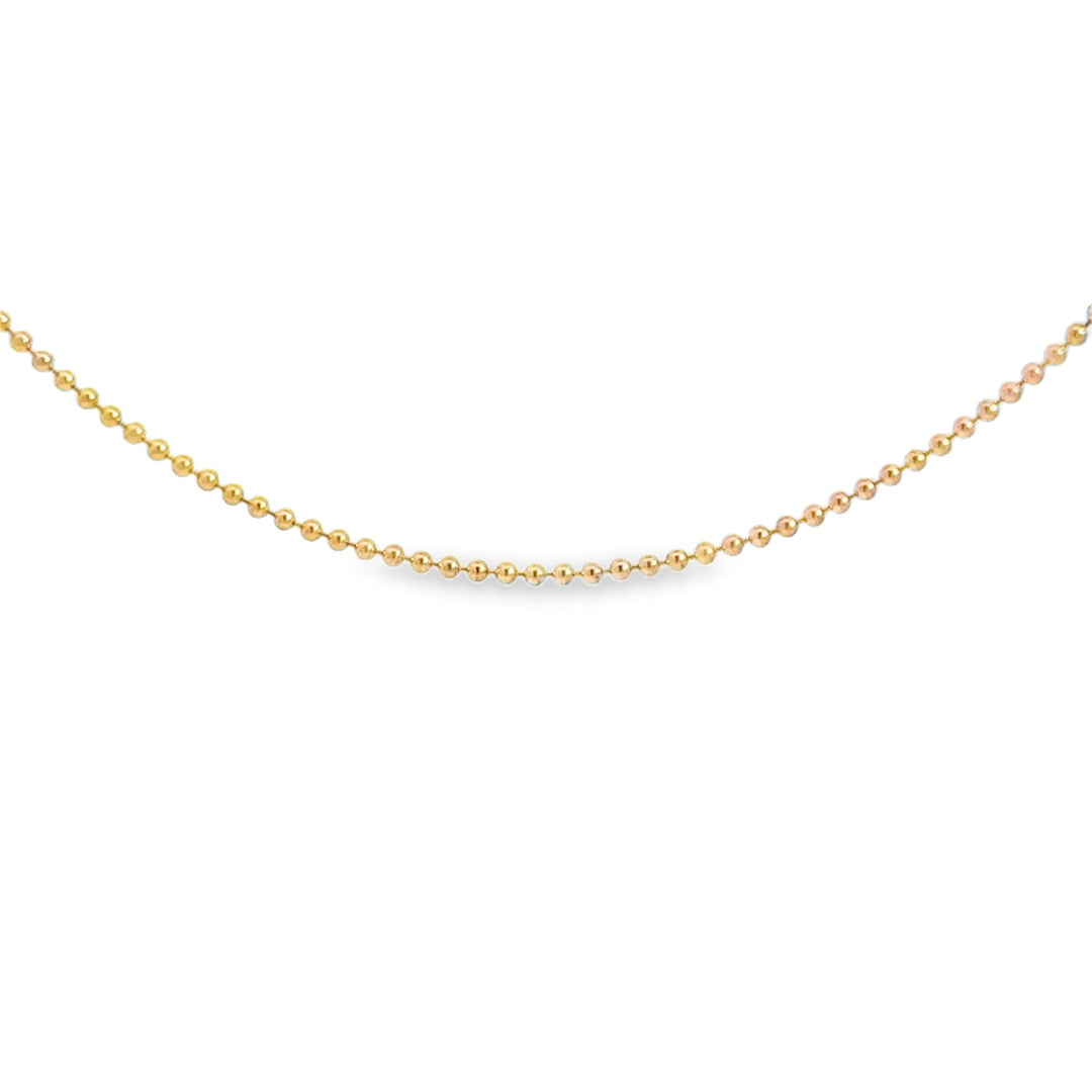 14K Rose Gold Bead Chain Necklace
