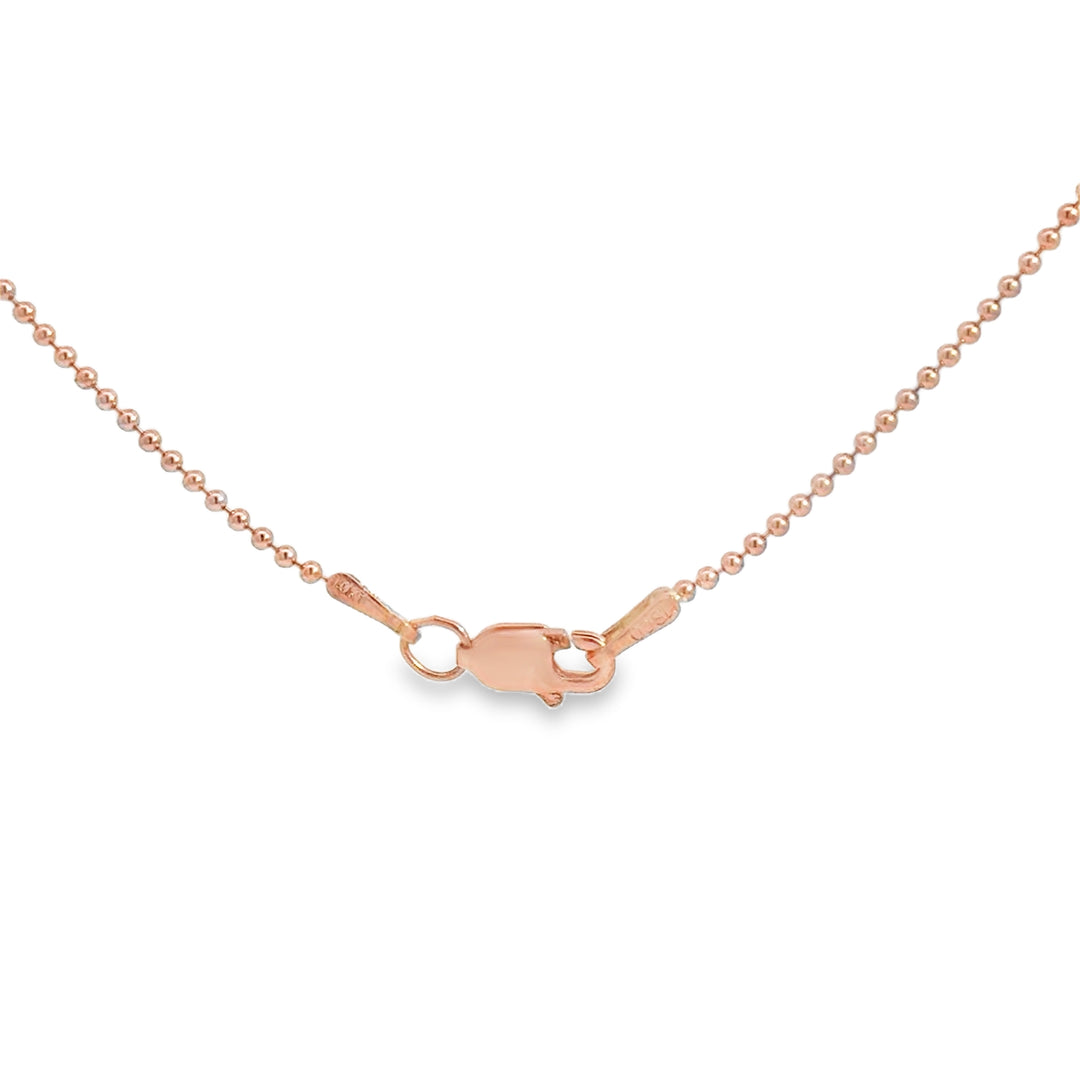 14K Rose Gold Bead Chain Necklace