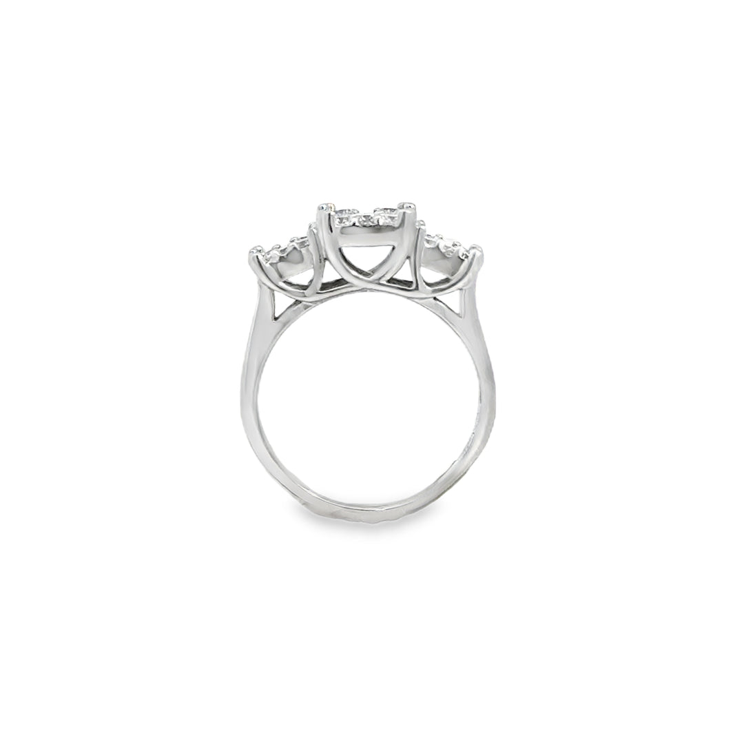 .75 CTW 14K White Gold Diamond Cluster Ring