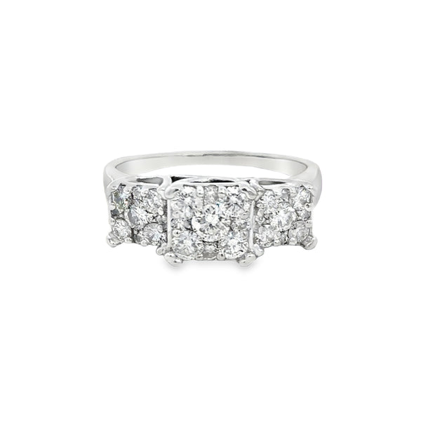 0.75 CTW 14K White Gold Diamond Cluster Ring