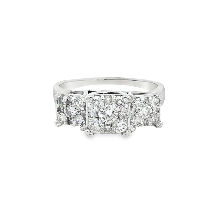 .75 CTW 14K White Gold Diamond Cluster Ring