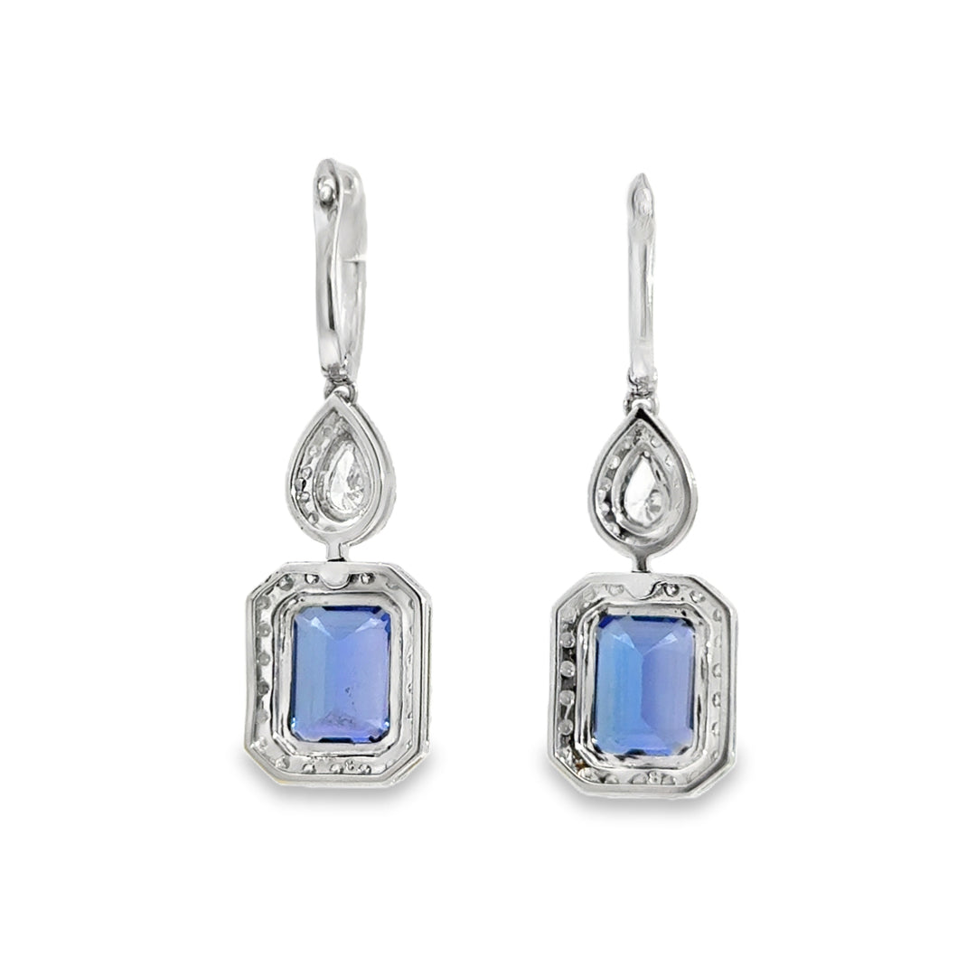 1.75 CTW Diamond &amp; Tanzanite Drop Earrings