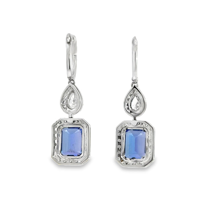 1.75 CTW Diamond &amp; Tanzanite Drop Earrings