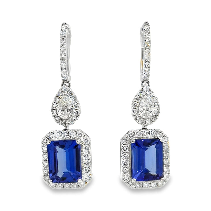 1.75 CTW Diamond & Tanzanite Drop Earrings