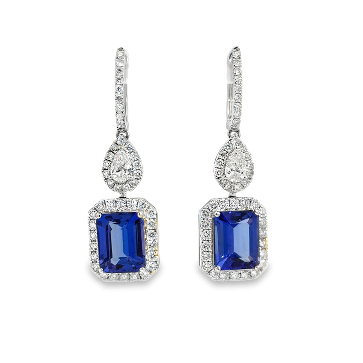 1.75 CTW Diamond &amp; Tanzanite Drop Earrings