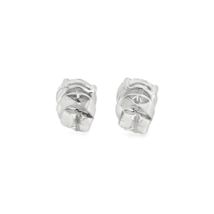 Diamond Cluster Stud Earrings – 1.75 CTW, 18K White Gold