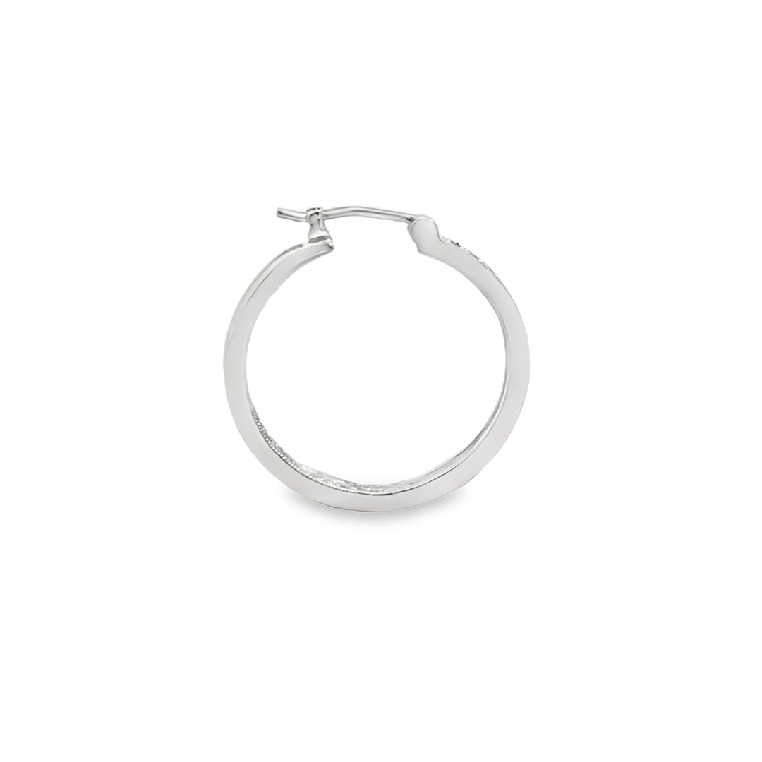0.50 CTW Diamond 14K White Gold Inside-Out Hoop Earrings