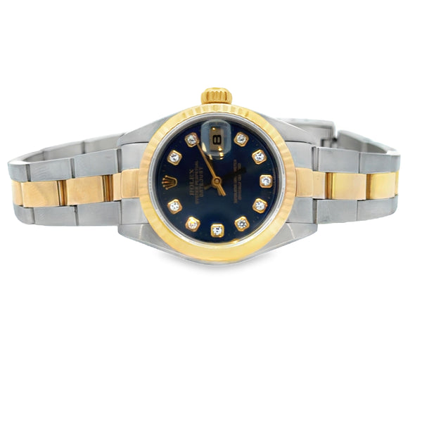 Pre-Owned Rolex Datejust Year 2000 Diamond Dial Two-Tone Stainless Steel & Yellow Gold Watch Model 79173