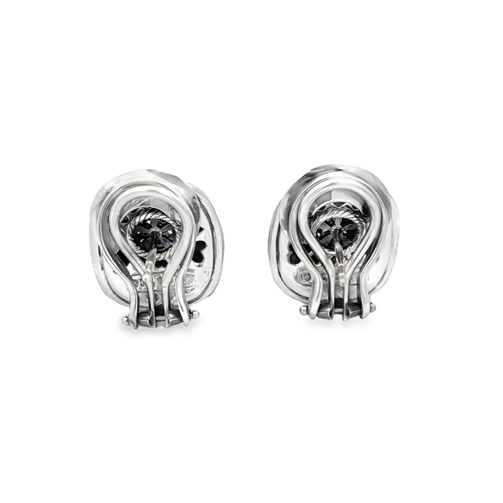 Pre-Owned David Yurman 0.50 CTW Diamond Sterling Silver &amp; 18K Yellow Gold Earrings