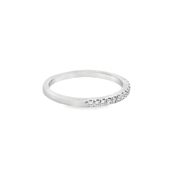 0.17 CTW Diamond Half Band Platinum Stackable Ring
