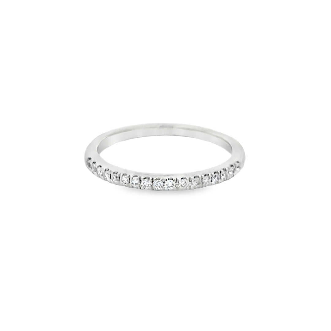 0.17 CTW Diamond Half Band Platinum Stackable Ring