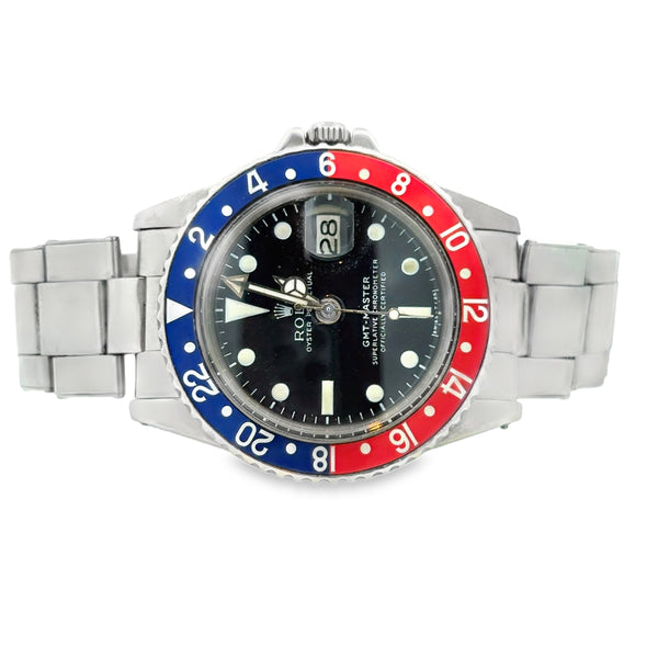 Pre-Owned Rolex GMT-Master "Pepsi" Model 1675 Stainless Steel Watch 1968