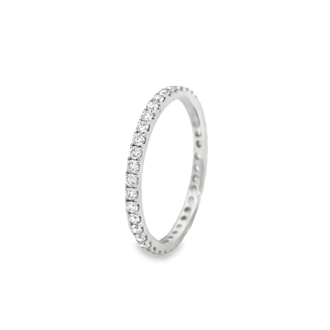 0.56 CTW Diamond 18K White Gold Eternity Band Ring