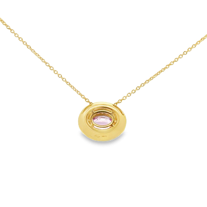 0.54 CT Pink Sapphire & 0.09 CTW Diamond 18K Yellow Gold Necklace