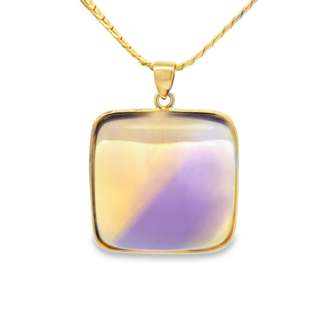 Ametrine Yellow Gold Pendant Necklace