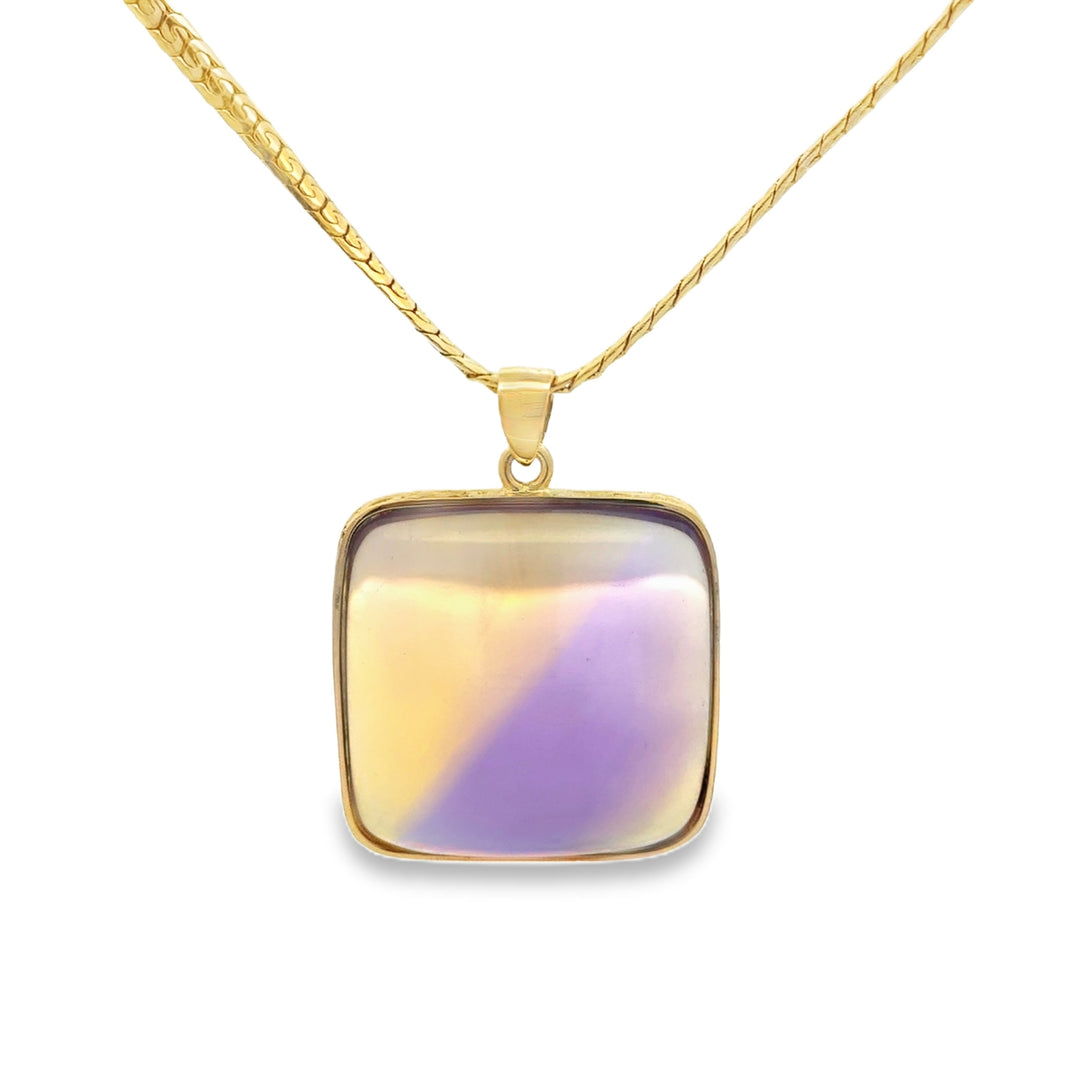 Ametrine Yellow Gold Pendant Necklace