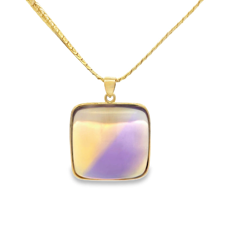 Ametrine Yellow Gold Pendant Necklace