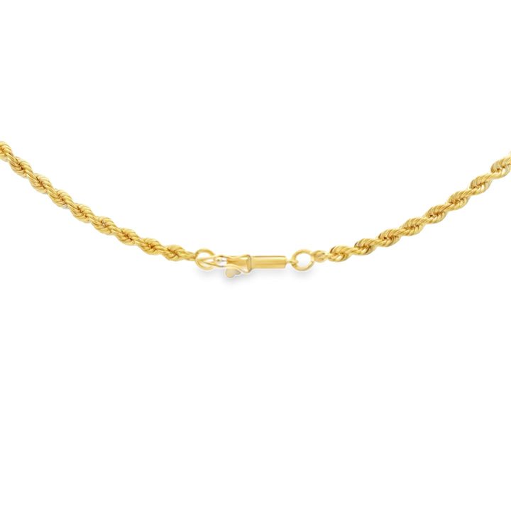 14K Yellow Gold 2.5mm Rope Chain Necklace – 30"