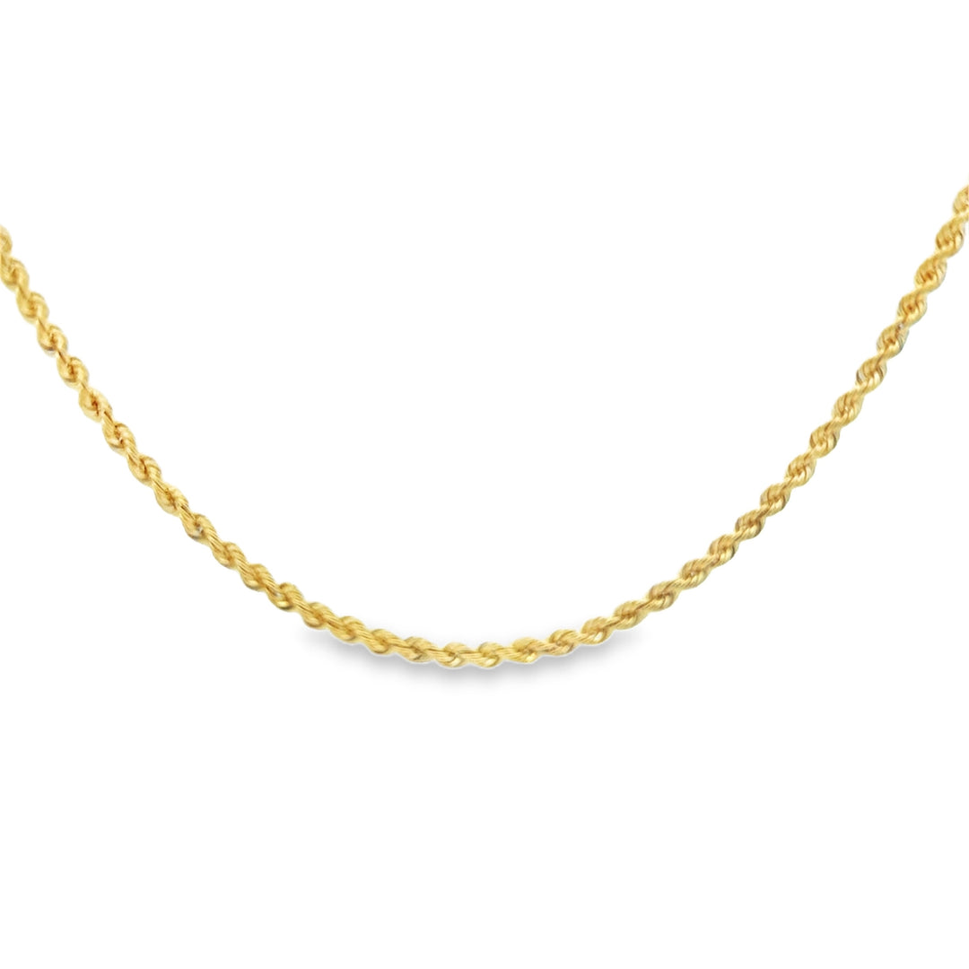 14K Yellow Gold 2.5mm Rope Chain Necklace – 30"