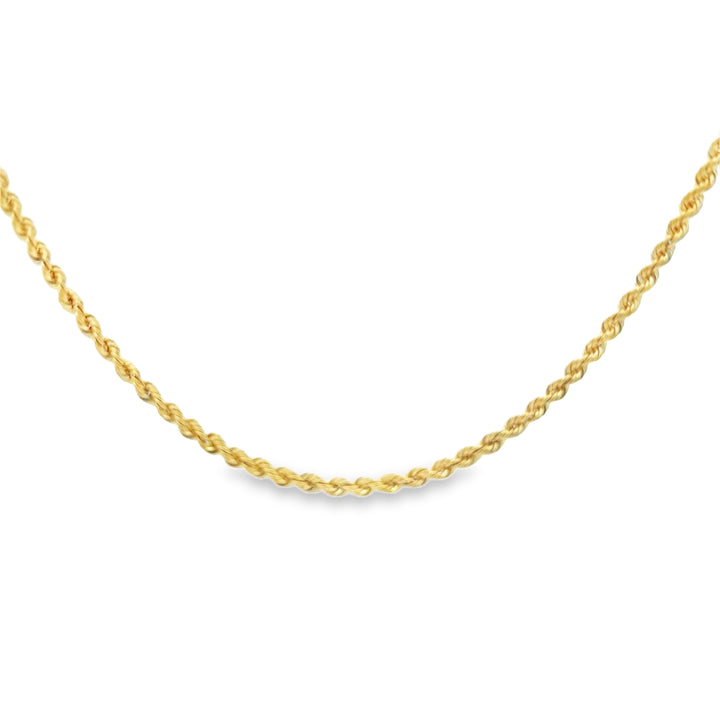 14K Yellow Gold 2.5mm Rope Chain Necklace – 30"