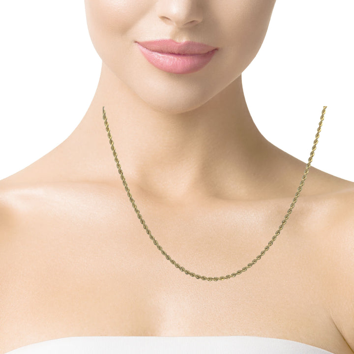 14K Yellow Gold 2.5mm Rope Chain Necklace – 30"