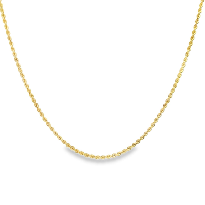 14K Yellow Gold 2.5mm Rope Chain Necklace – 30"