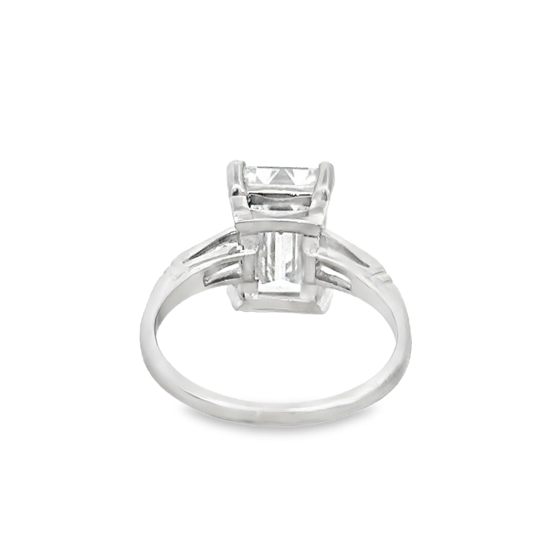 3.14 CT Diamond Platinum Vintage Art Deco Engagement Ring