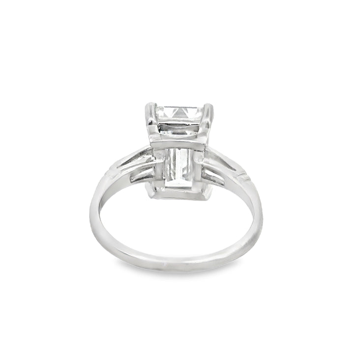 3.14 CT Diamond Platinum Vintage Art Deco Engagement Ring