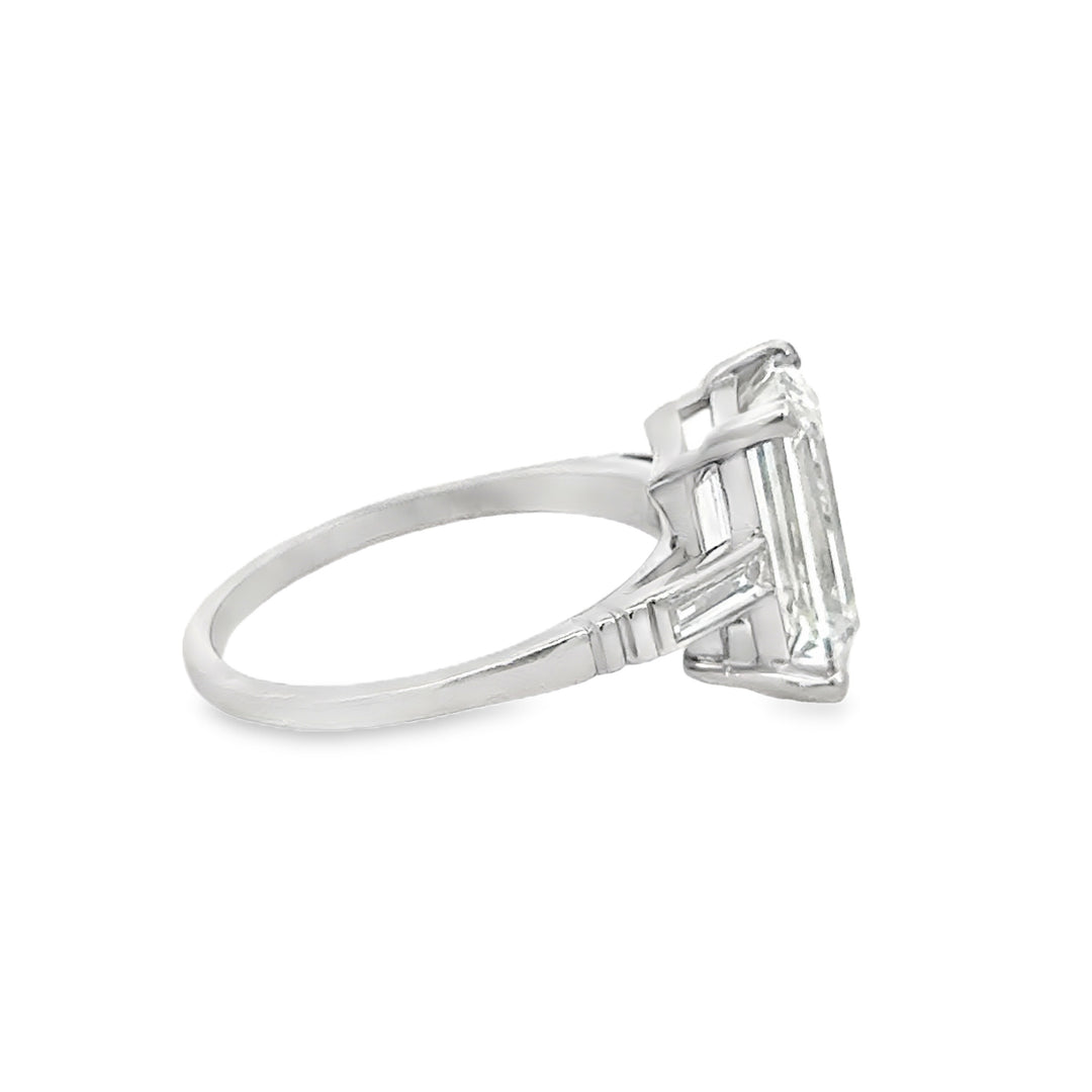 3.14 CT Diamond Platinum Vintage Art Deco Engagement Ring