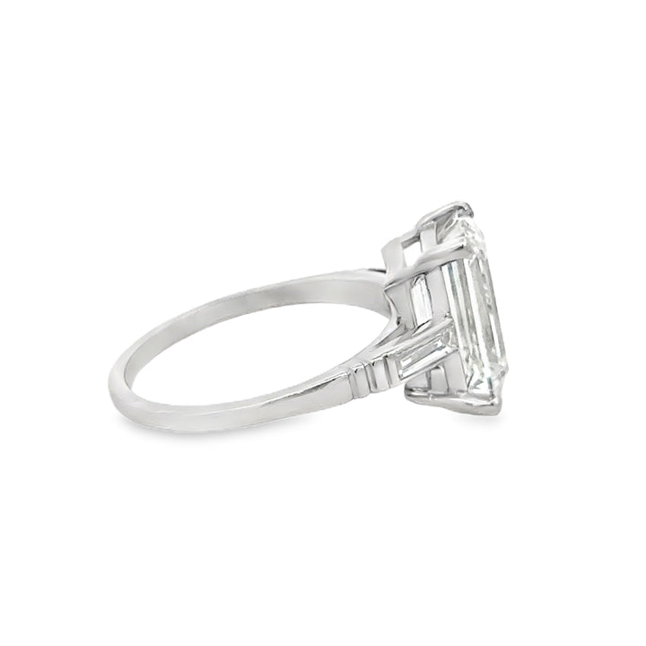 3.14 CT Diamond Platinum Vintage Art Deco Engagement Ring