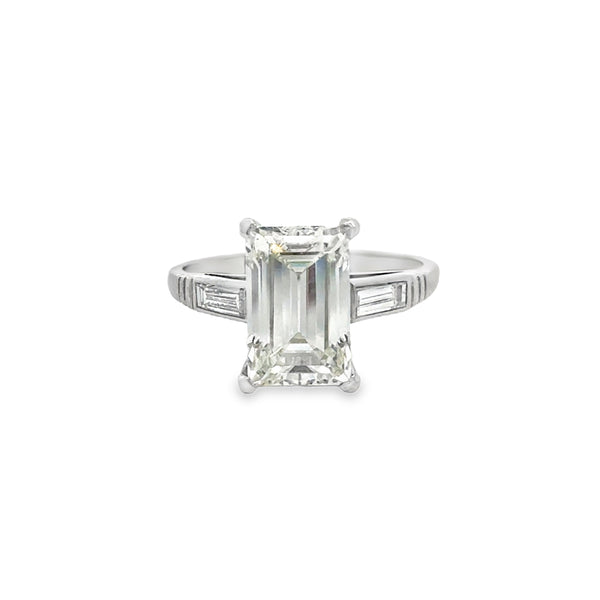 3.14 CT Diamond Platinum Vintage Art Deco Engagement Ring