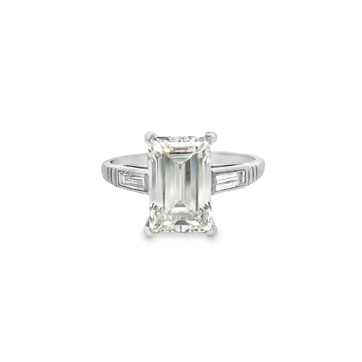 3.14 CT Diamond Platinum Vintage Art Deco Engagement Ring
