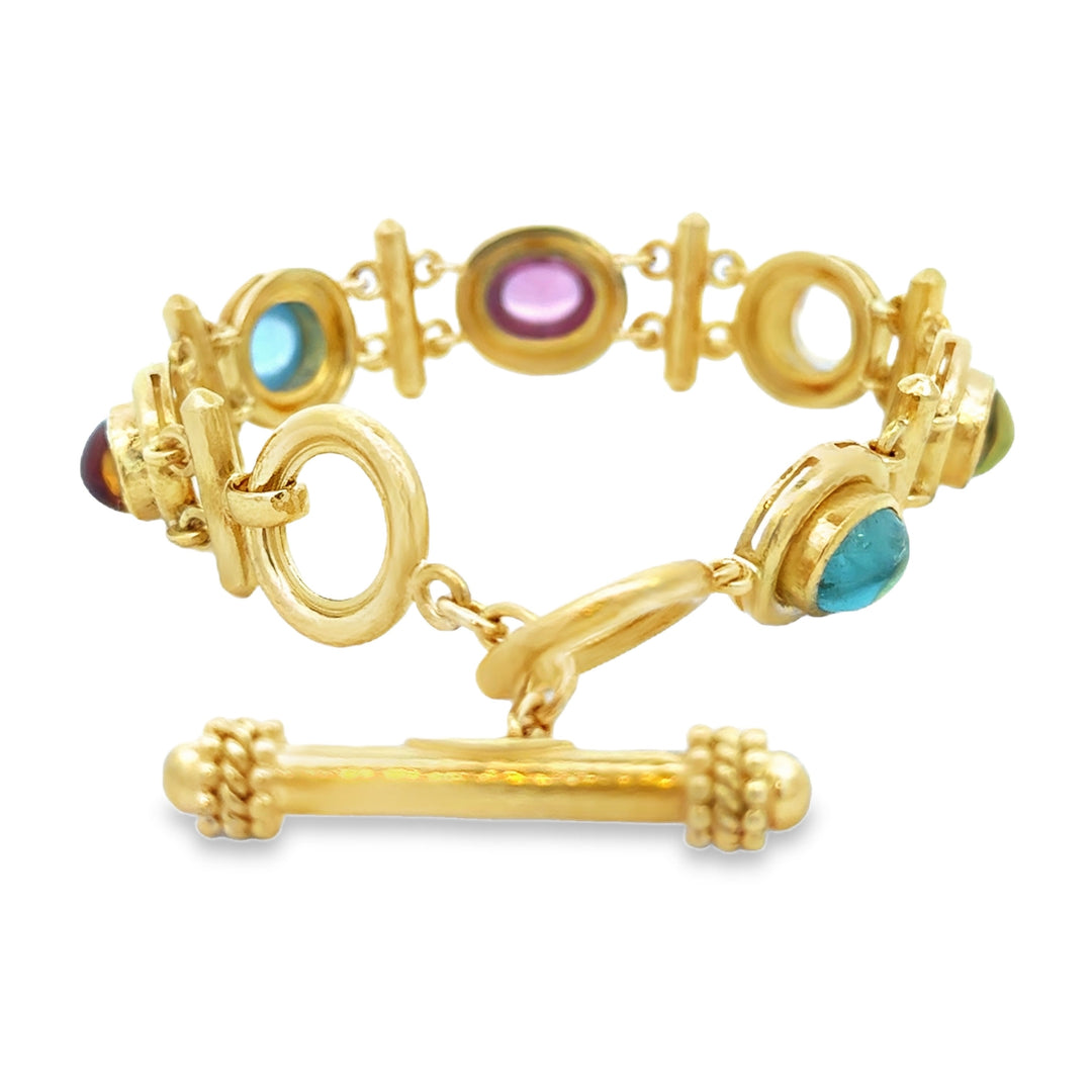 Pre-Owned Elizabeth Locke Multi-Gemstone 19K Yellow Gold Bracelet
