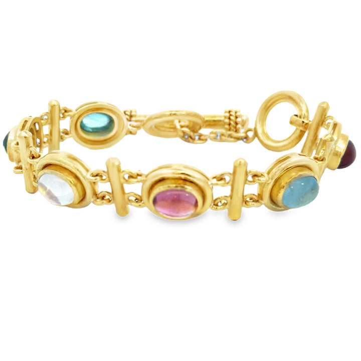 Pre-Owned Elizabeth Locke Multi-Gemstone 19K Yellow Gold Bracelet