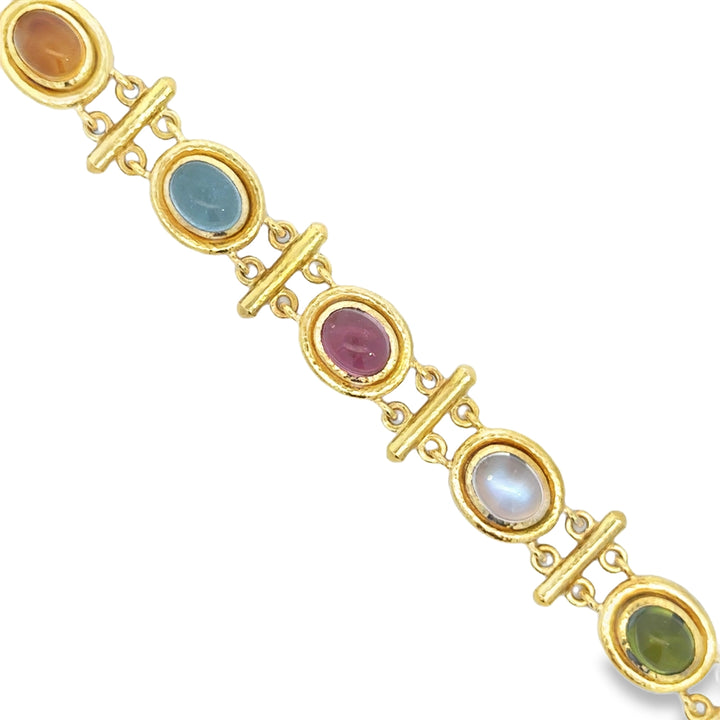 Pre-Owned Elizabeth Locke Multi-Gemstone 19K Yellow Gold Bracelet