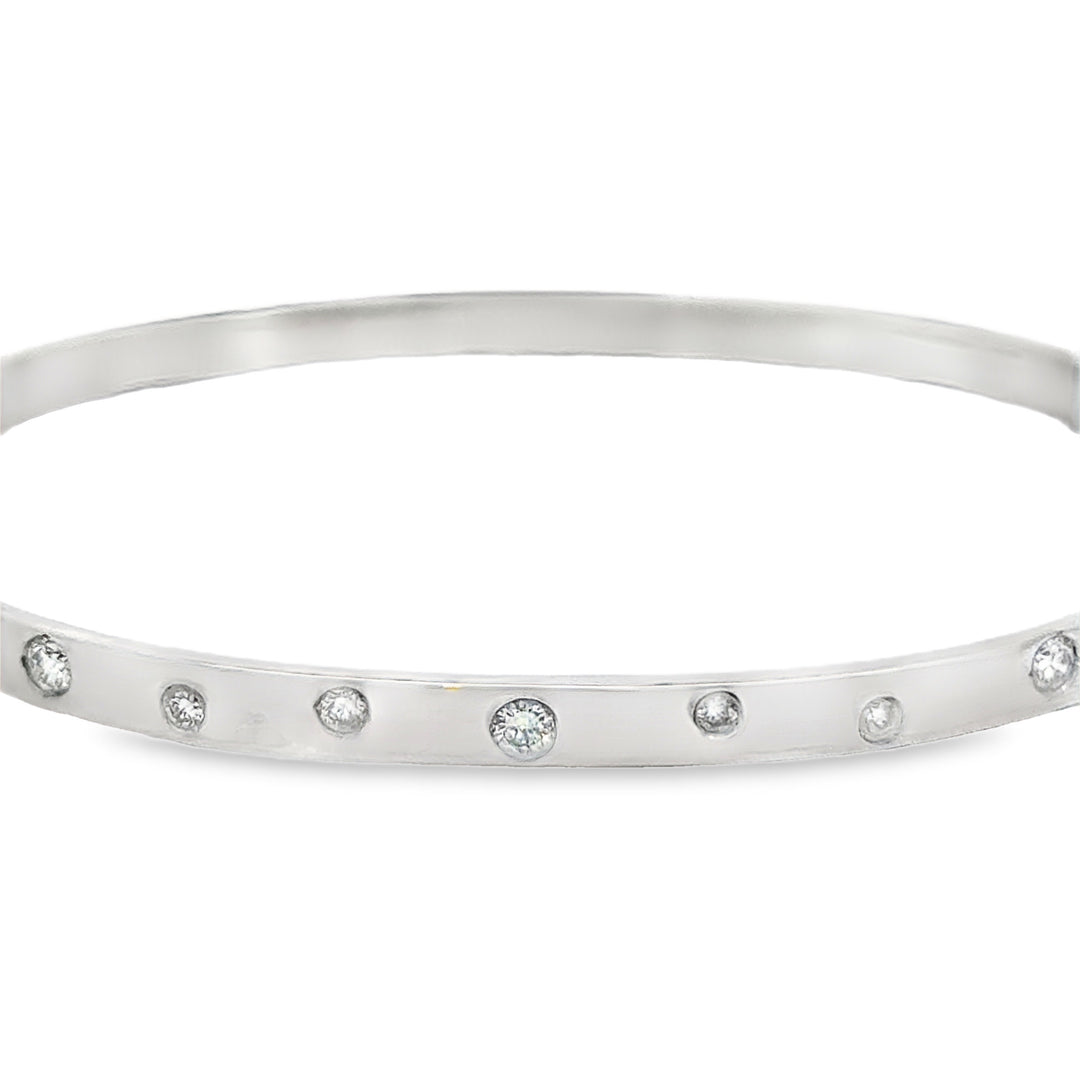 0.75 CTW Diamond 14K White Gold Bangle Bracelet